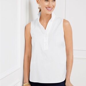 Talbots Sleeveless White Popover Top - Classic Women's Top- never worn.  Medium